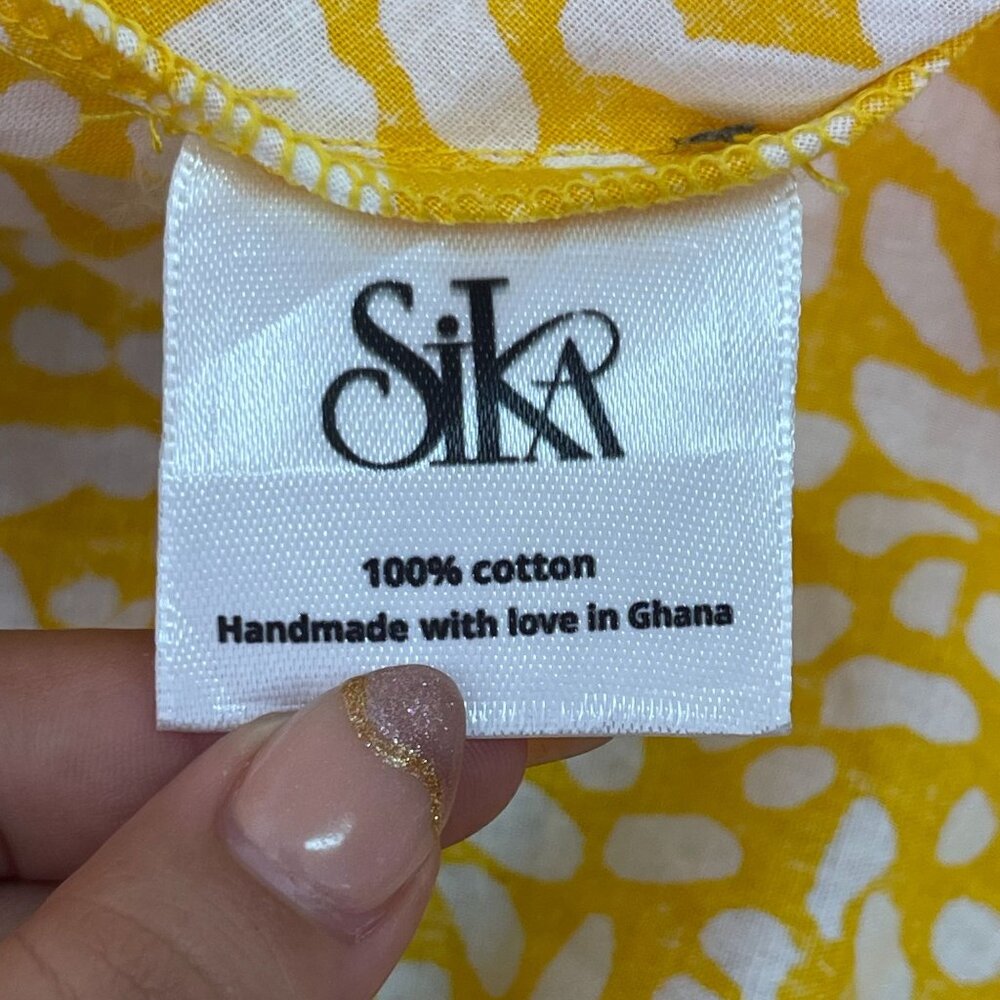 SIKA by Anthropologie Women's Yellow Marigold Ruffled Maxi Dress Size 4P - Picture 8 of 16